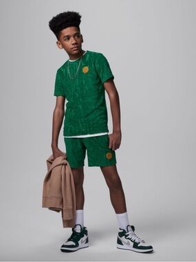 Jordan Fuel Up Cool Down Pine Green Cotton Terry Set